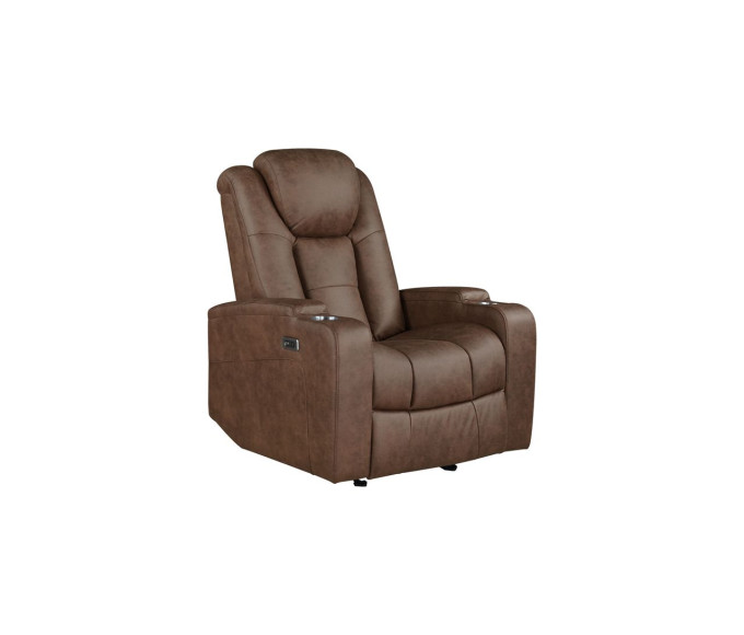 Luna Microfiber Power Recliner Brown Luna Microfiber Power Recliner Brown